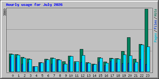 Hourly usage for July 2026