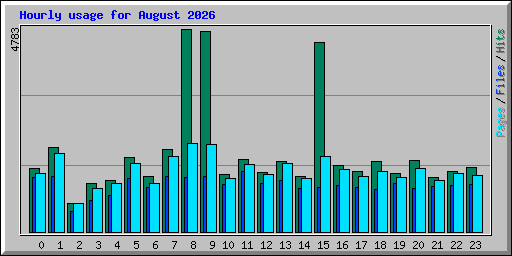 Hourly usage for August 2026