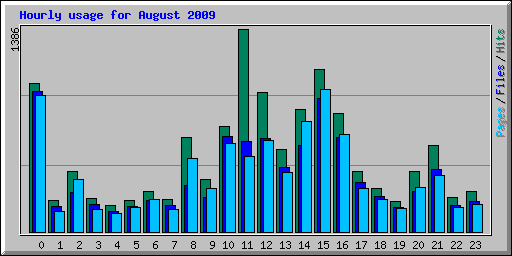 Hourly usage for August 2009